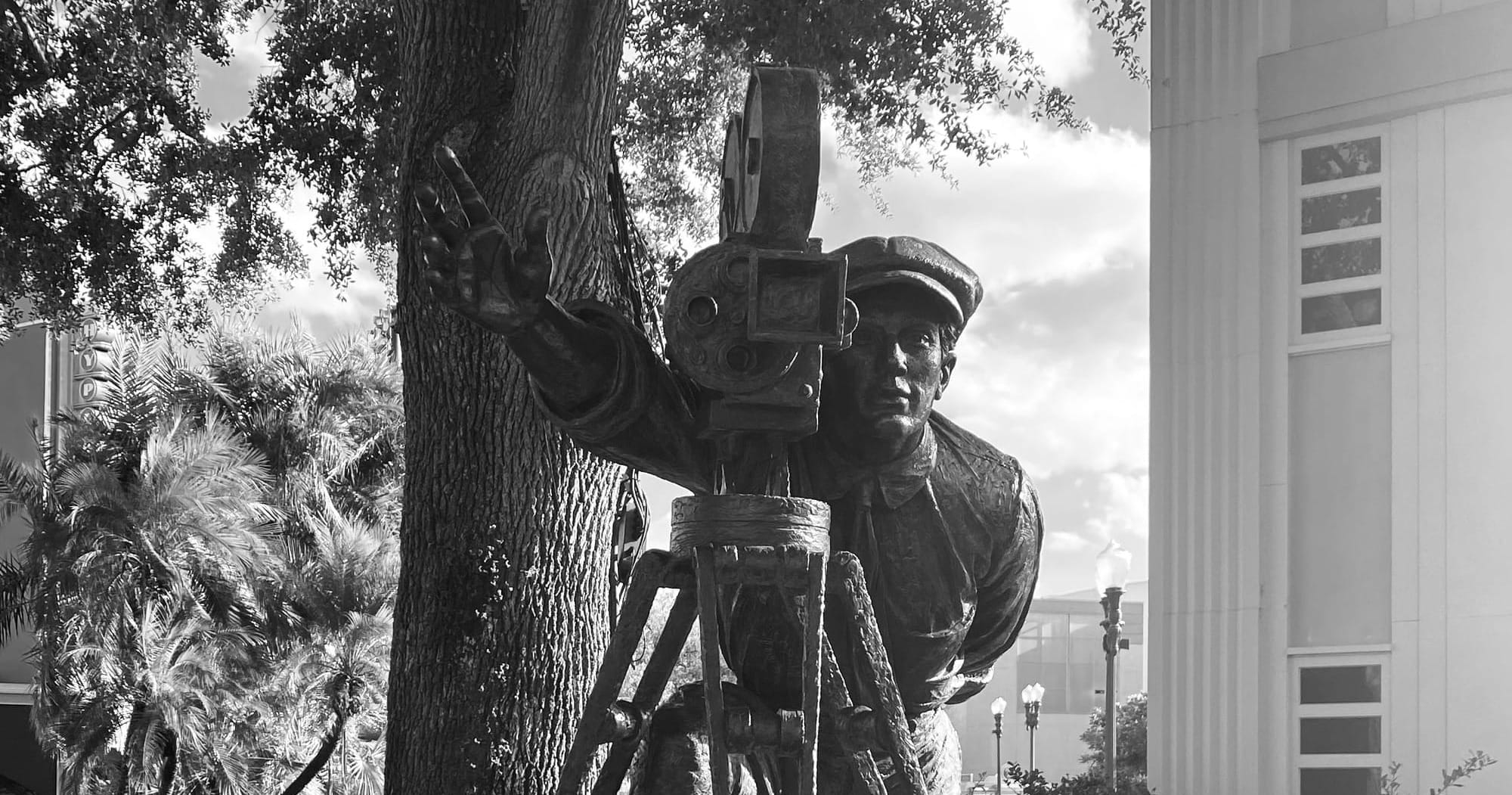 Statue of a filmmaker at Disney's Hollywood Studios in Walt Disney World